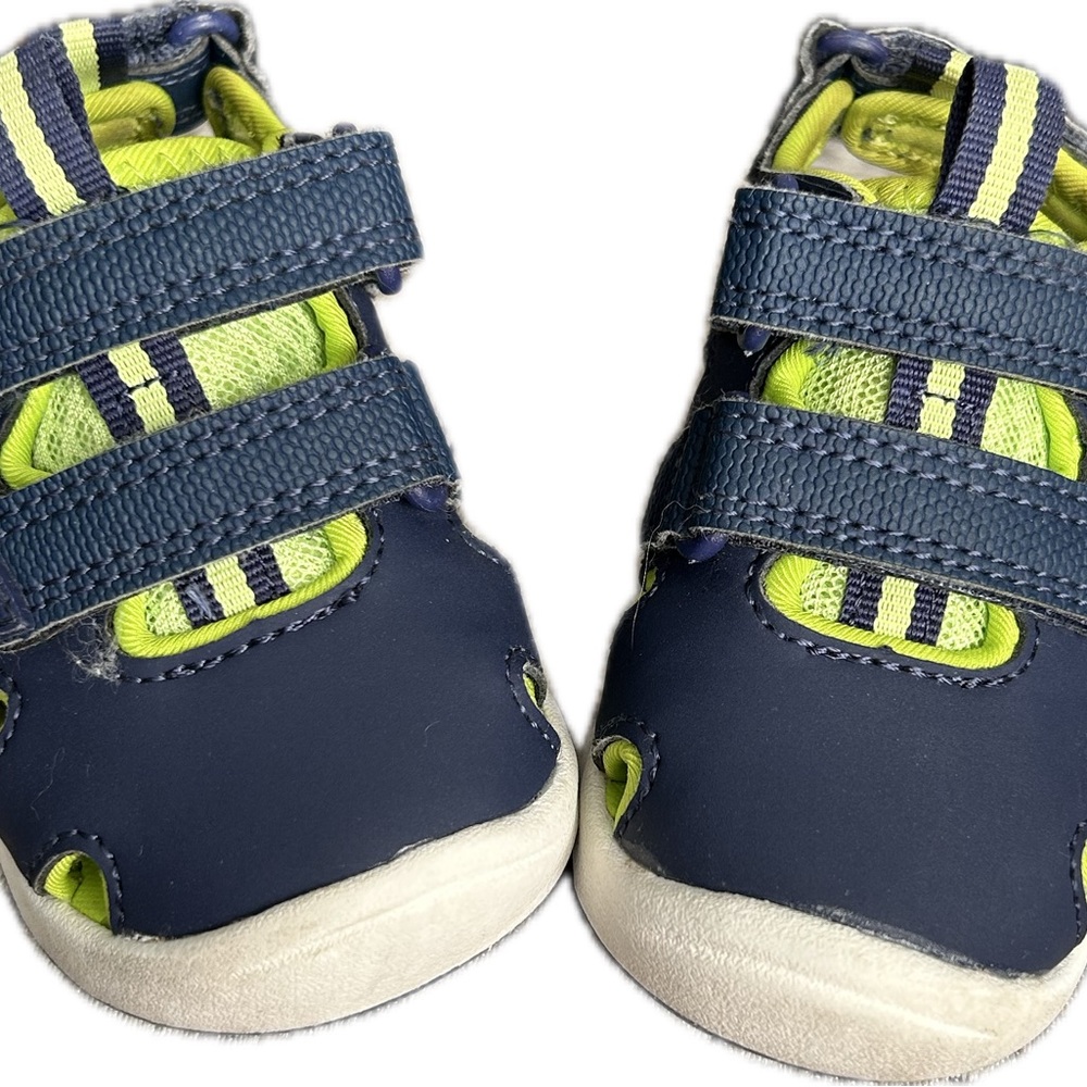 Cat & Jack Blue and Neon Green Kids Sandals